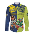Custom Raiders and Cowboys Long Sleeve Button Shirt Together Sporty Style