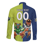 Custom Raiders and Cowboys Long Sleeve Button Shirt Together Sporty Style