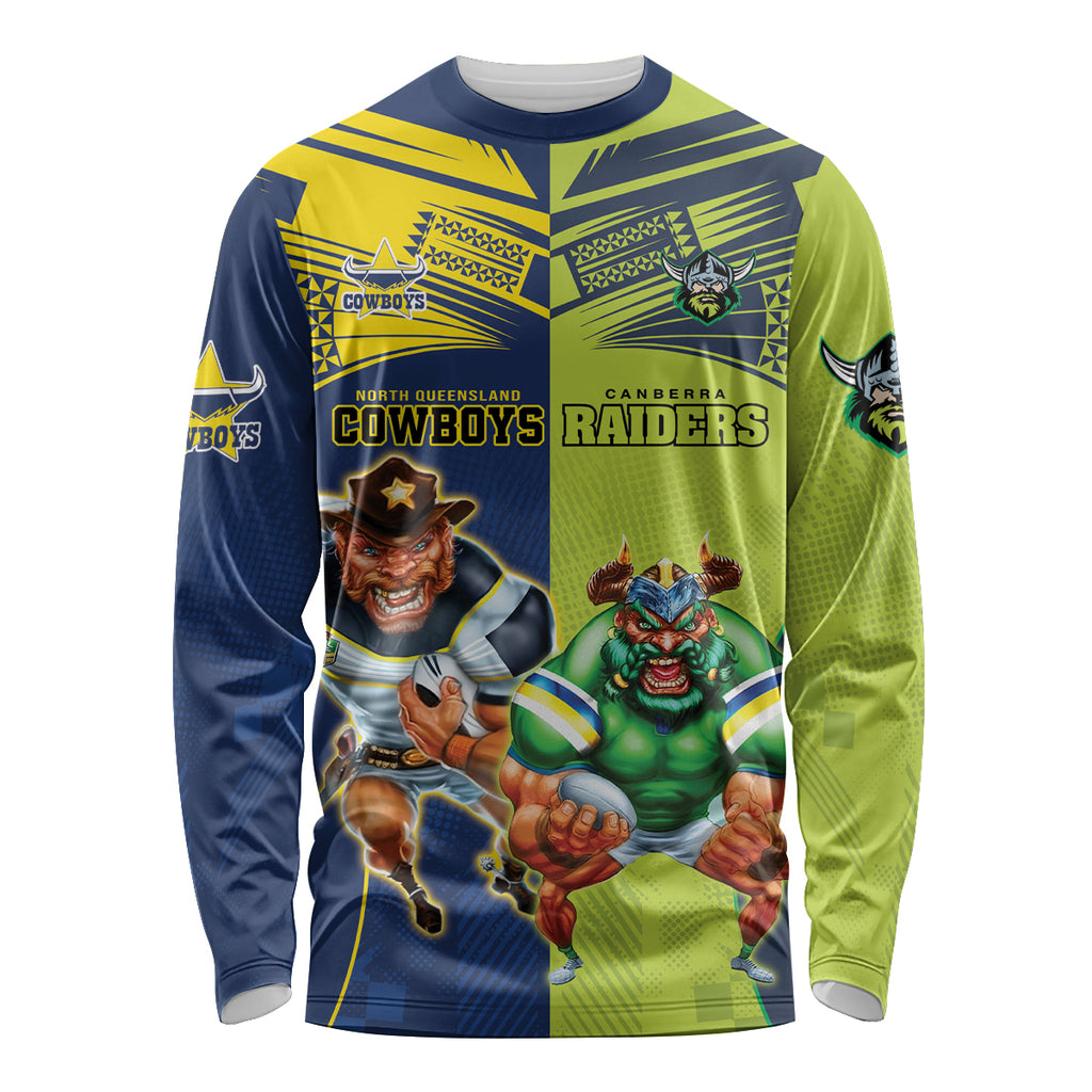 Custom Raiders and Cowboys Long Sleeve Shirt Together Sporty Style