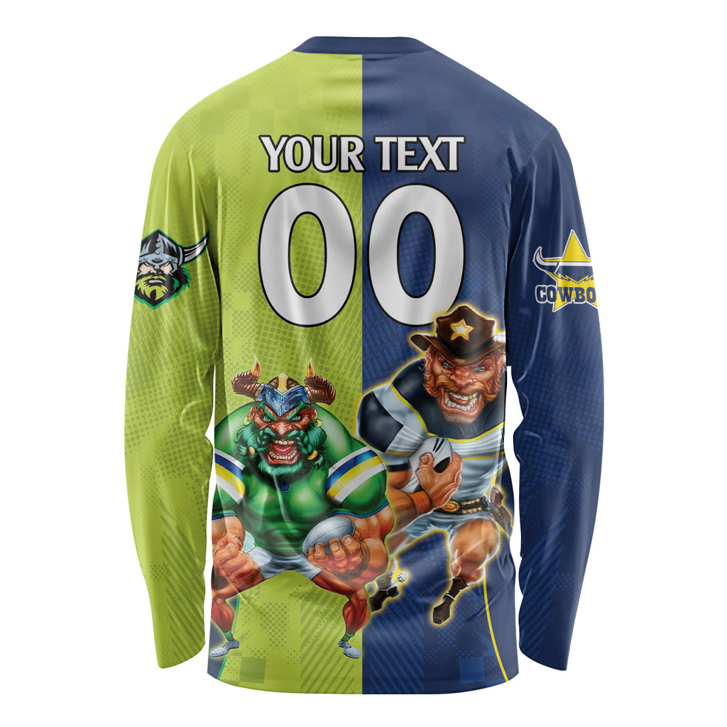 Custom Raiders and Cowboys Long Sleeve Shirt Together Sporty Style