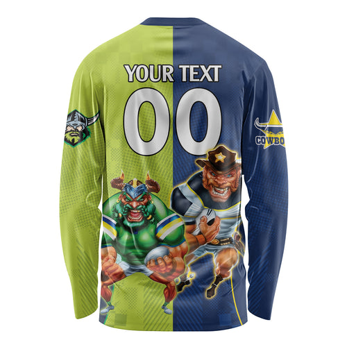 Custom Raiders and Cowboys Long Sleeve Shirt Together Sporty Style