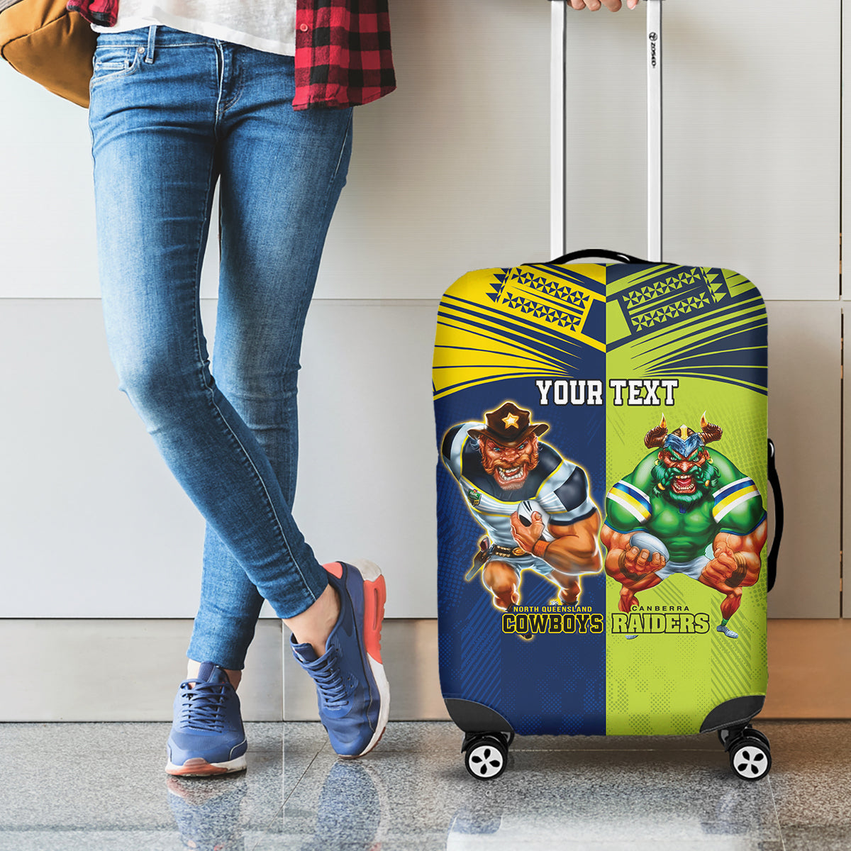 Custom Raiders and Cowboys Luggage Cover Together Sporty Style