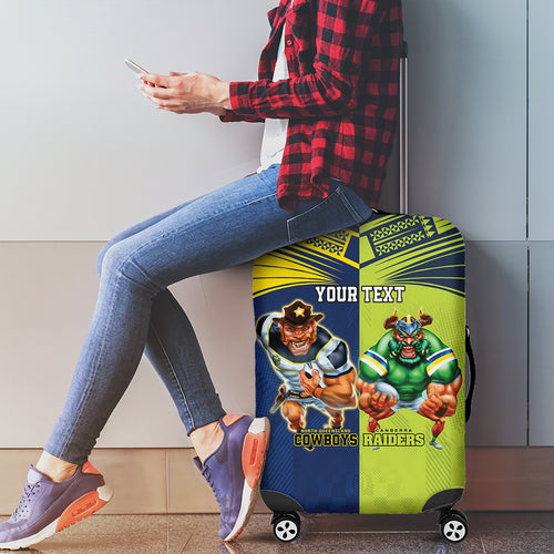 Custom Raiders and Cowboys Luggage Cover Together Sporty Style