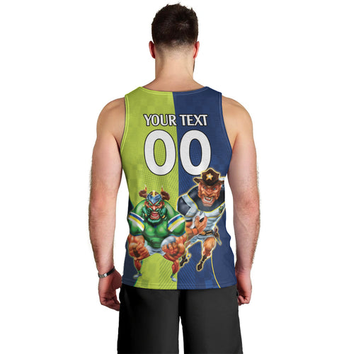 Custom Raiders and Cowboys Men Tank Top Together Sporty Style