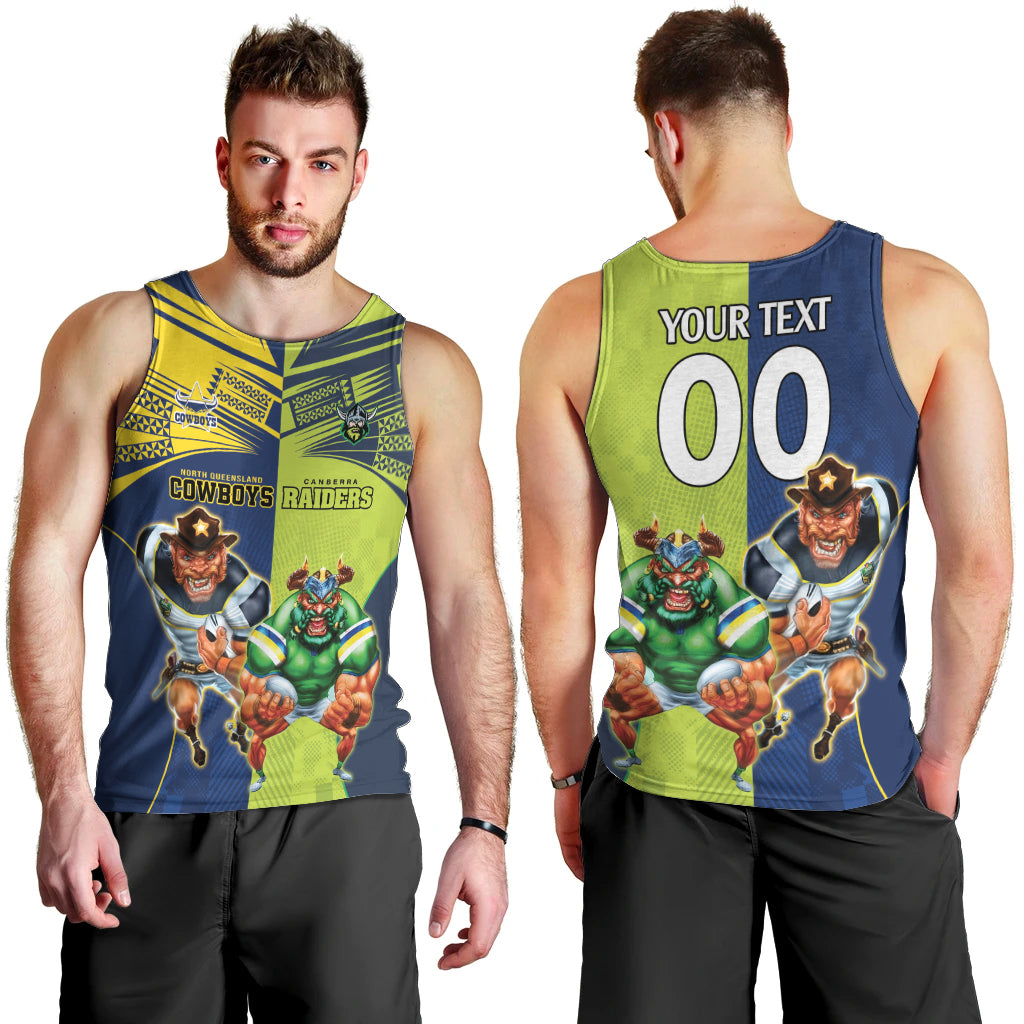 Custom Raiders and Cowboys Men Tank Top Together Sporty Style