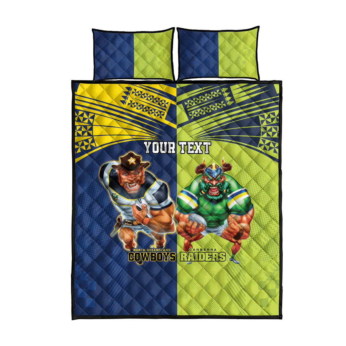 Custom Raiders and Cowboys Quilt Bed Set Together Sporty Style