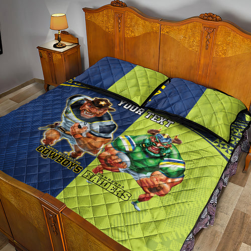 Custom Raiders and Cowboys Quilt Bed Set Together Sporty Style