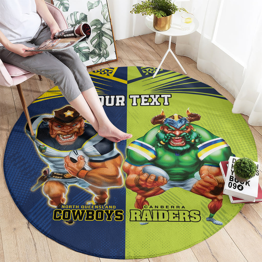 Custom Raiders and Cowboys Round Carpet Together Sporty Style