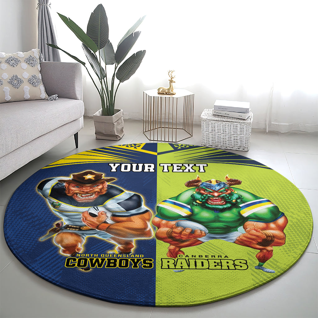 Custom Raiders and Cowboys Round Carpet Together Sporty Style