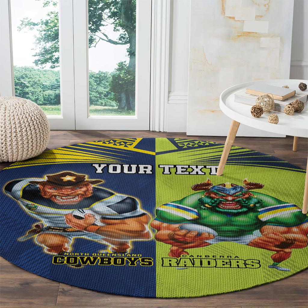 Custom Raiders and Cowboys Round Carpet Together Sporty Style
