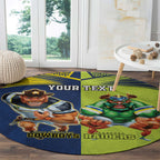 Custom Raiders and Cowboys Round Carpet Together Sporty Style