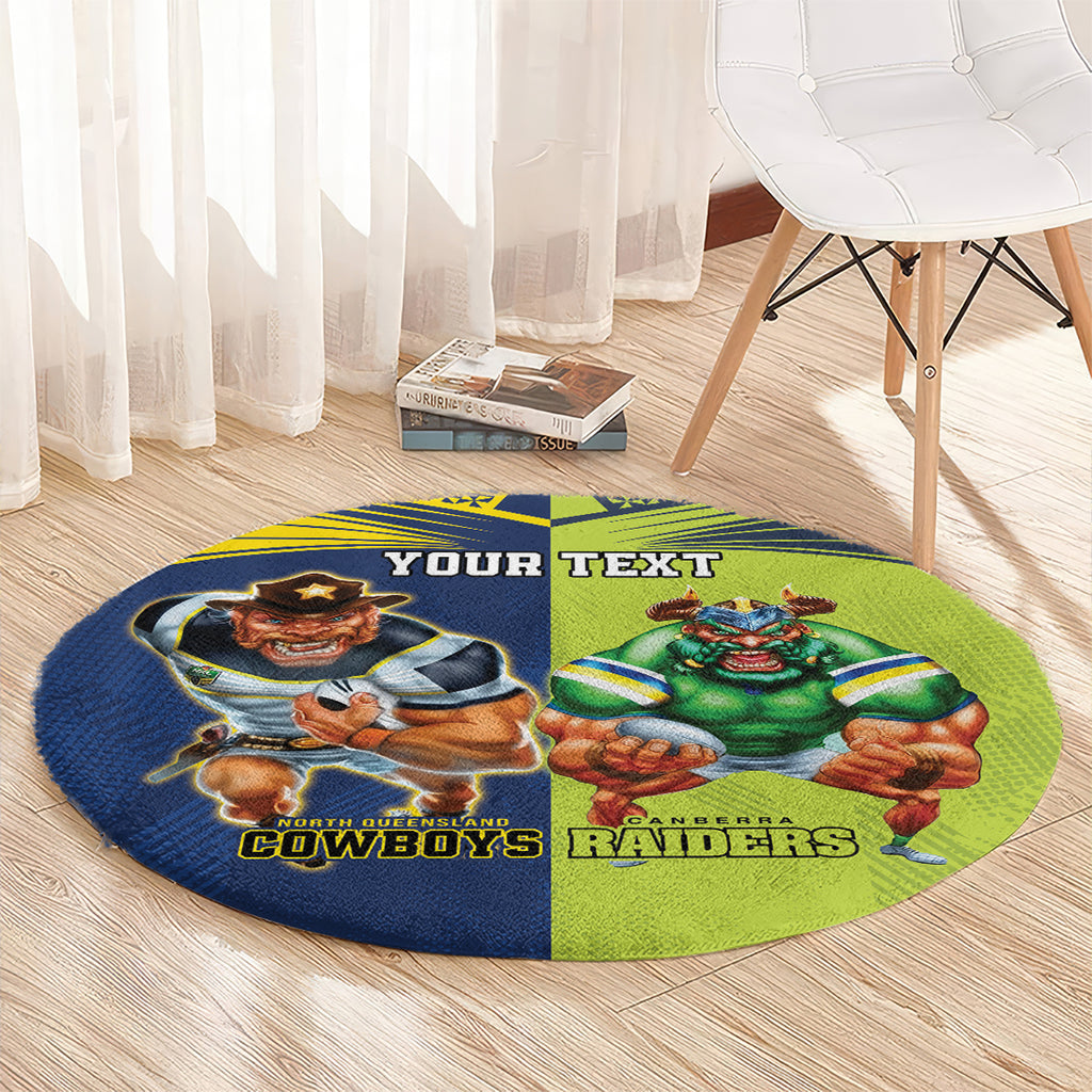 Custom Raiders and Cowboys Round Carpet Together Sporty Style