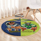 Custom Raiders and Cowboys Round Carpet Together Sporty Style