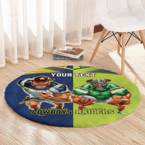 Custom Raiders and Cowboys Round Carpet Together Sporty Style