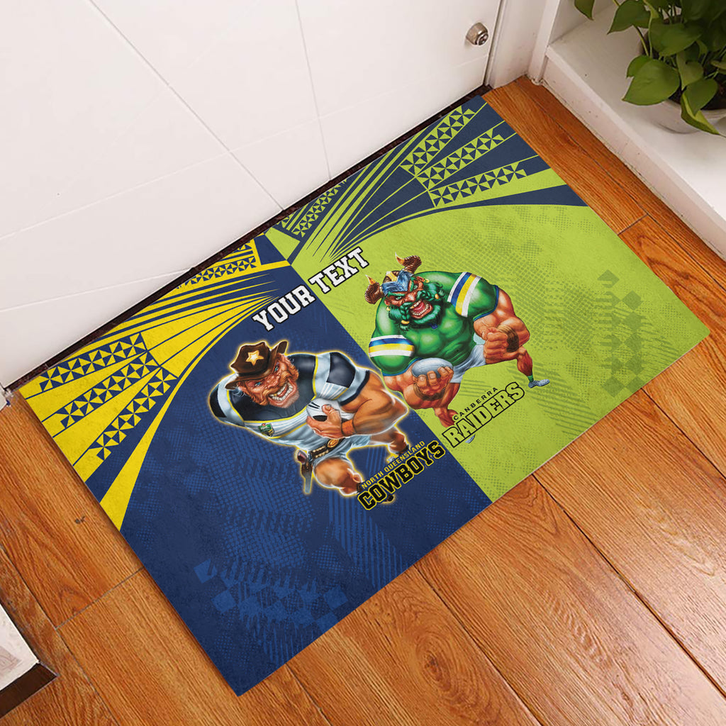 Custom Raiders and Cowboys Rubber Doormat Together Sporty Style