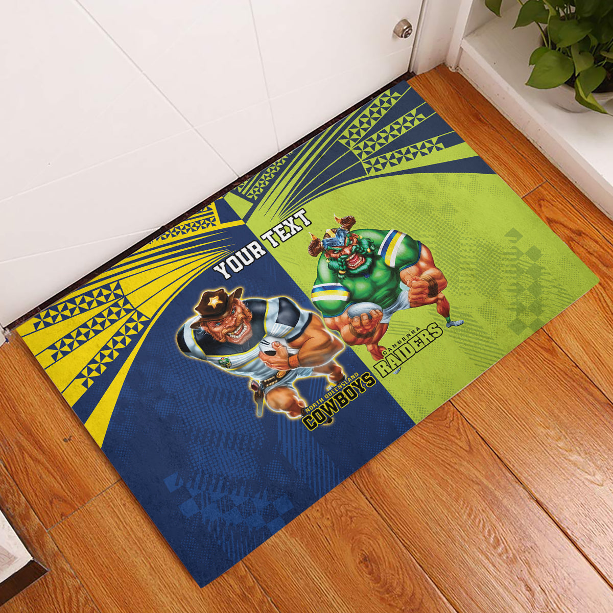 Custom Raiders and Cowboys Rubber Doormat Together Sporty Style