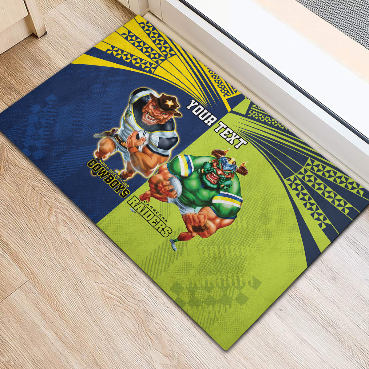 Custom Raiders and Cowboys Rubber Doormat Together Sporty Style