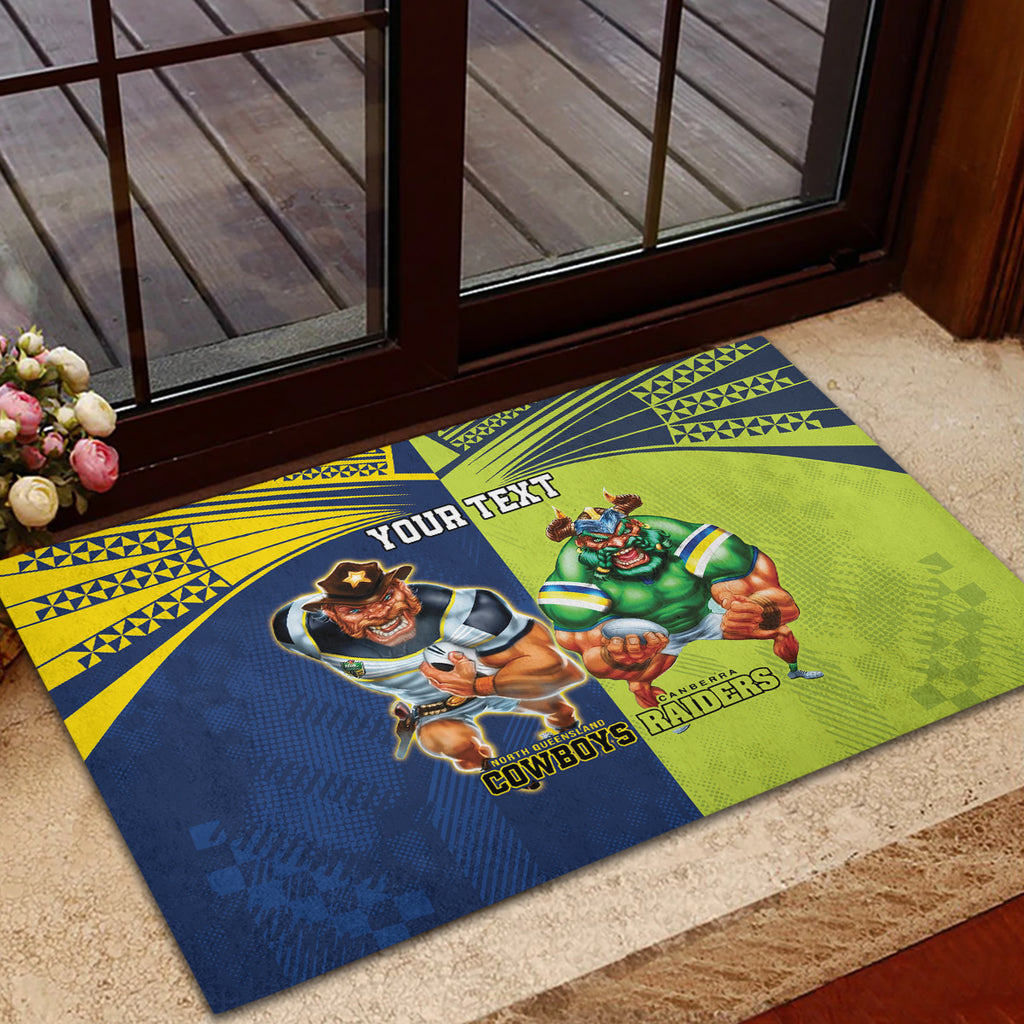 Custom Raiders and Cowboys Rubber Doormat Together Sporty Style