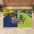Custom Raiders and Cowboys Rubber Doormat Together Sporty Style