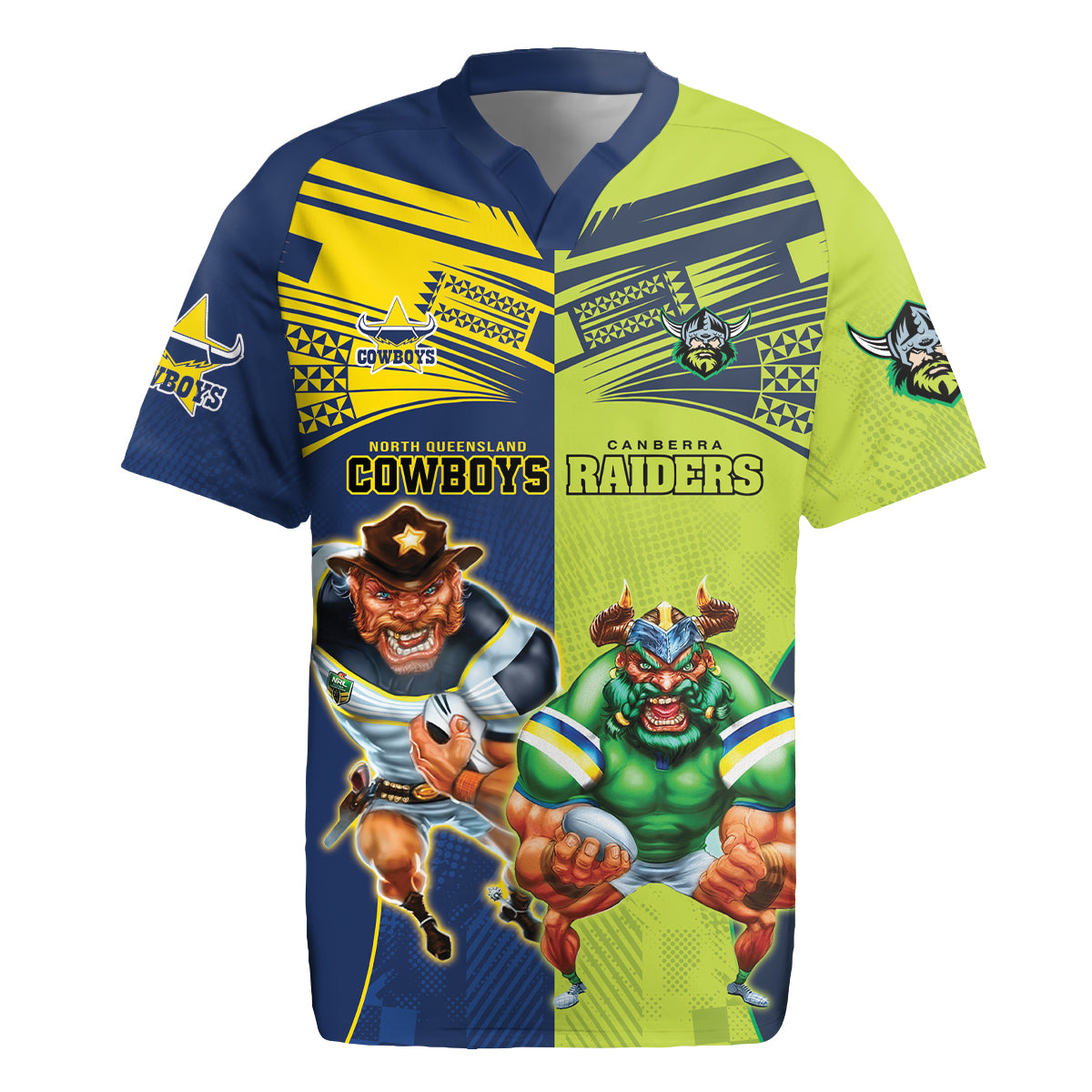 Custom Raiders and Cowboys Rugby Jersey Together Sporty Style