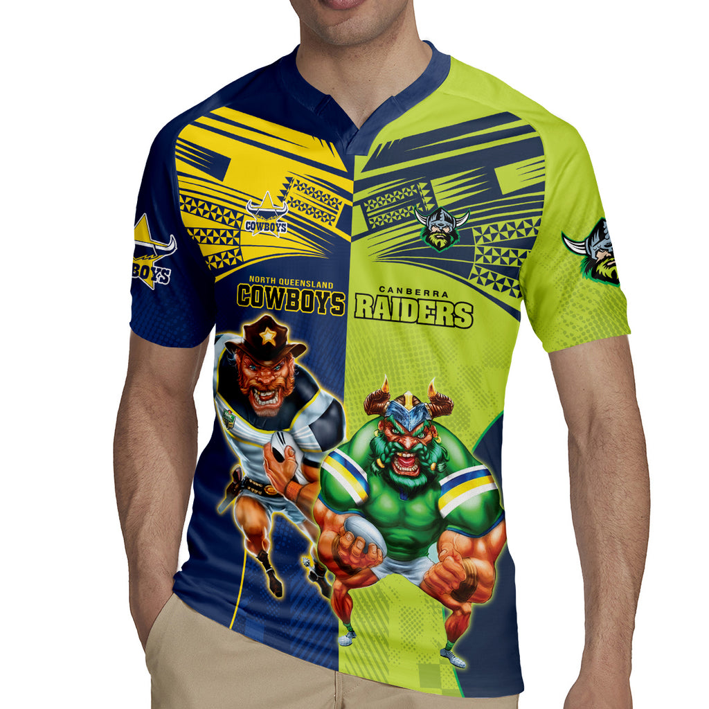 Custom Raiders and Cowboys Rugby Jersey Together Sporty Style