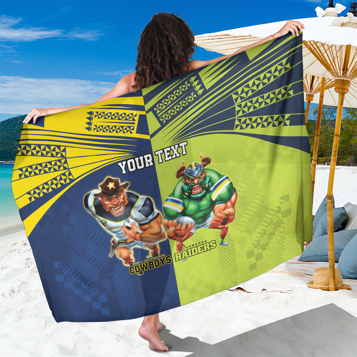Custom Raiders and Cowboys Sarong Together Sporty Style