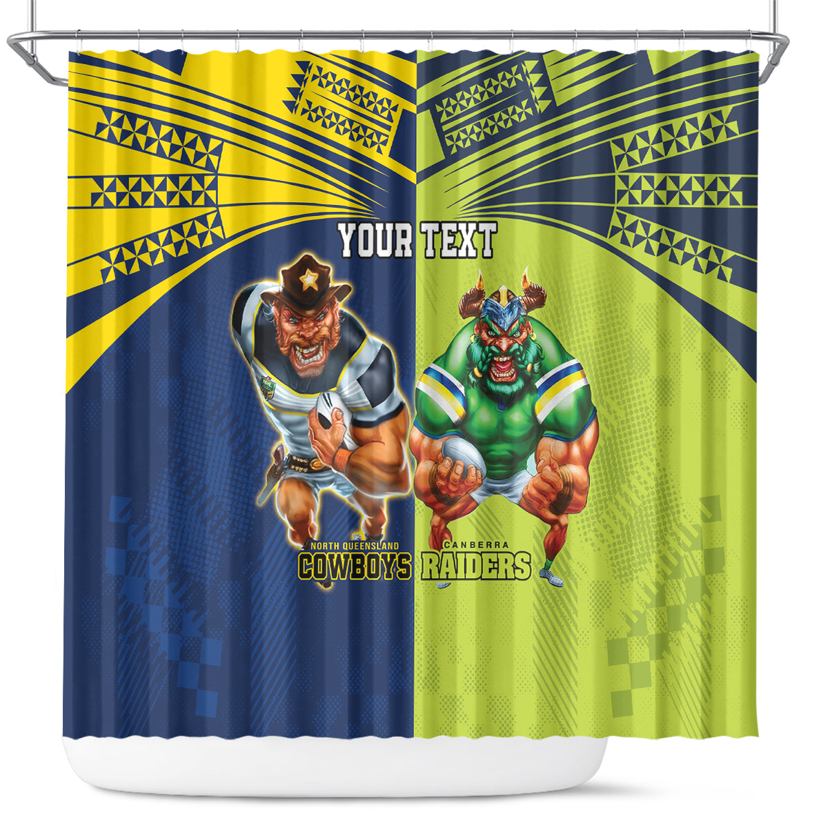 Custom Raiders and Cowboys Shower Curtain Together Sporty Style