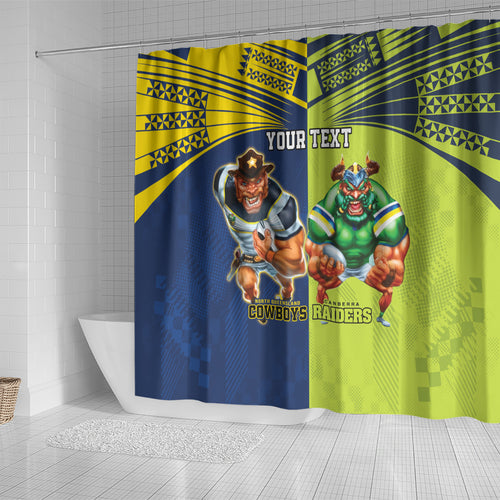 Custom Raiders and Cowboys Shower Curtain Together Sporty Style