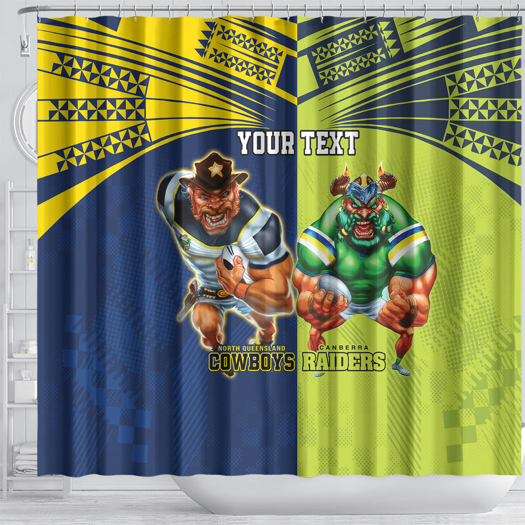 Custom Raiders and Cowboys Shower Curtain Together Sporty Style