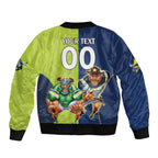 Custom Raiders and Cowboys Sleeve Zip Bomber Jacket Together Sporty Style