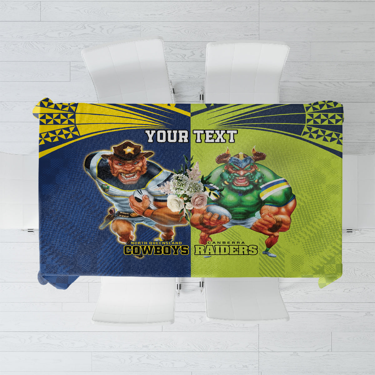 Custom Raiders and Cowboys Tablecloth Together Sporty Style