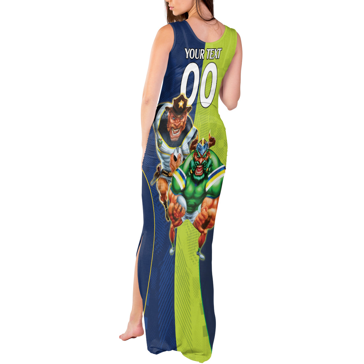 Custom Raiders and Cowboys Tank Maxi Dress Together Sporty Style