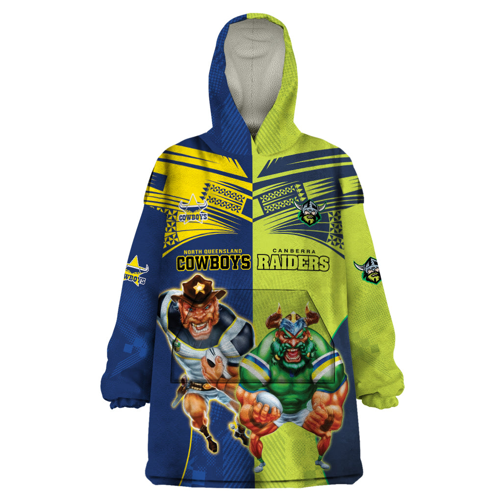 Custom Raiders and Cowboys Wearable Blanket Hoodie Together Sporty Style