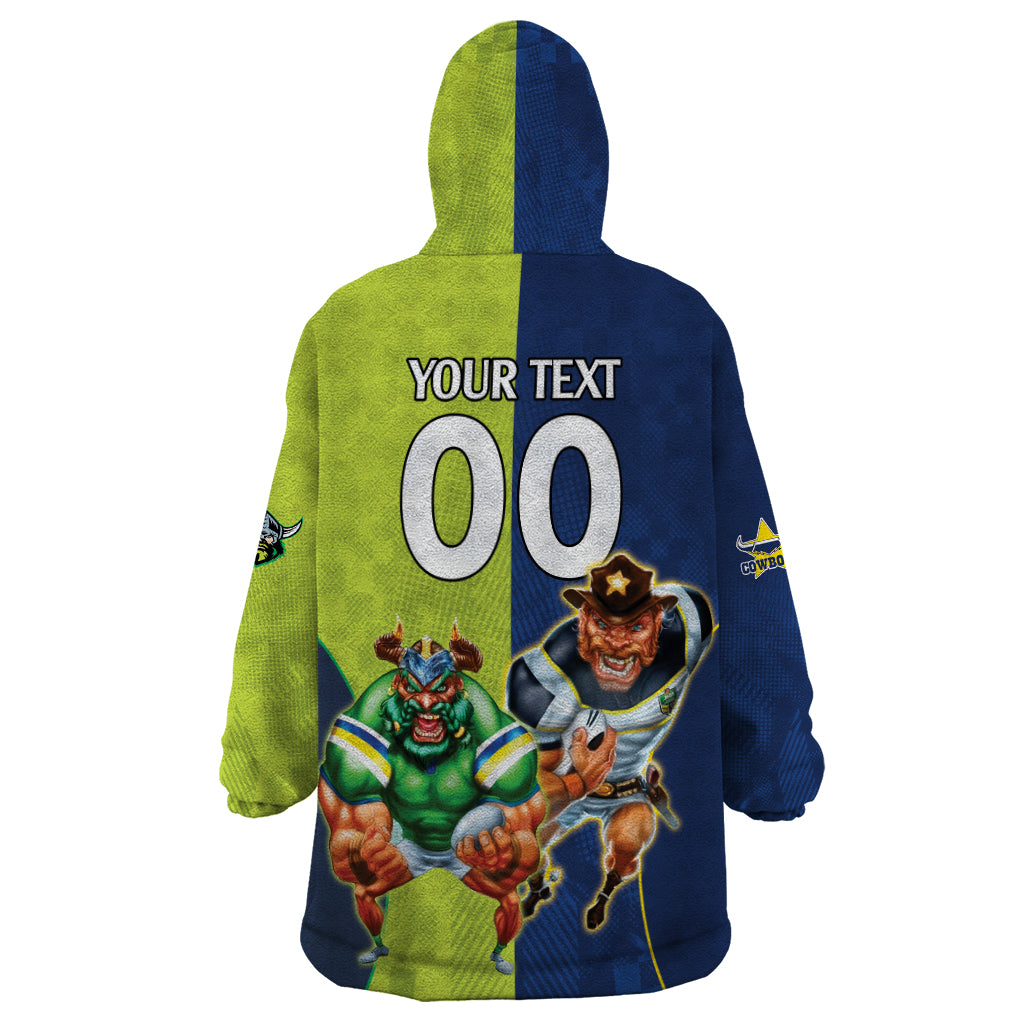 Custom Raiders and Cowboys Wearable Blanket Hoodie Together Sporty Style