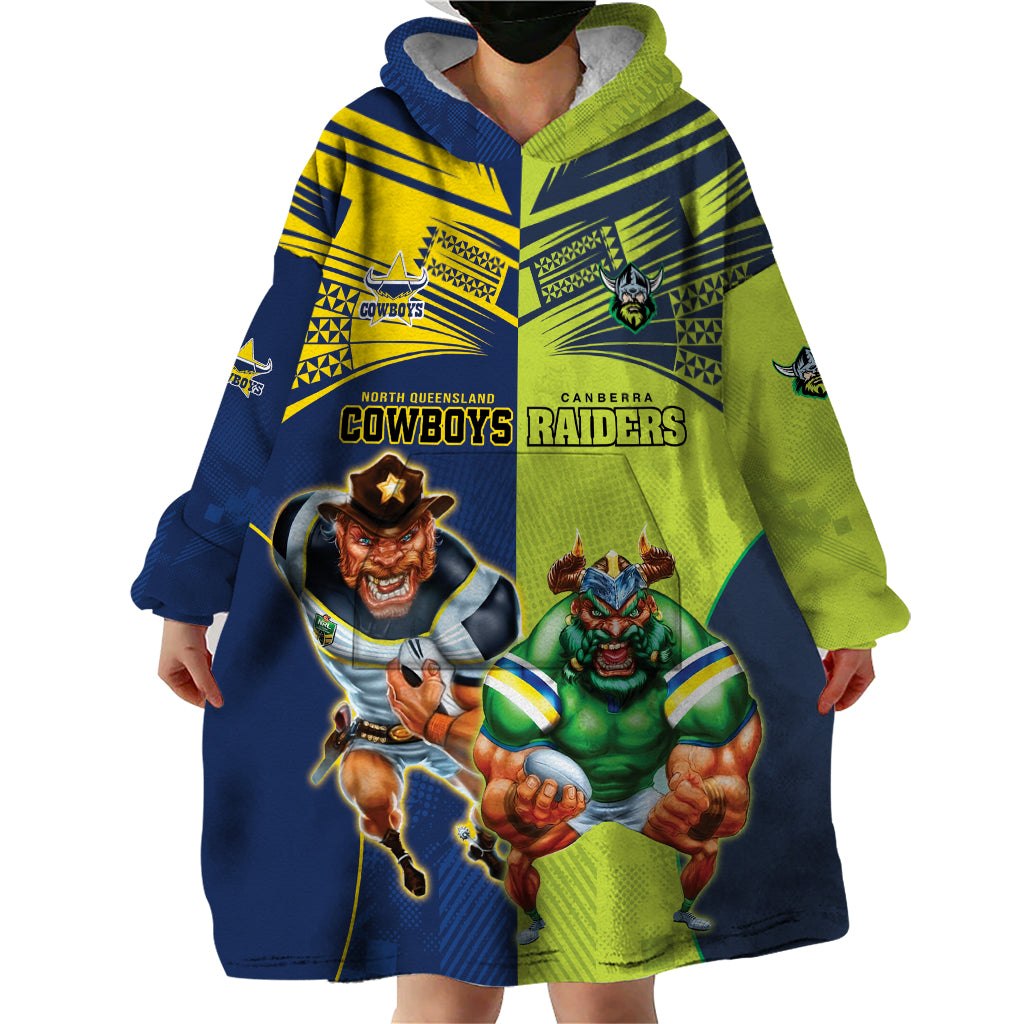 Custom Raiders and Cowboys Wearable Blanket Hoodie Together Sporty Style