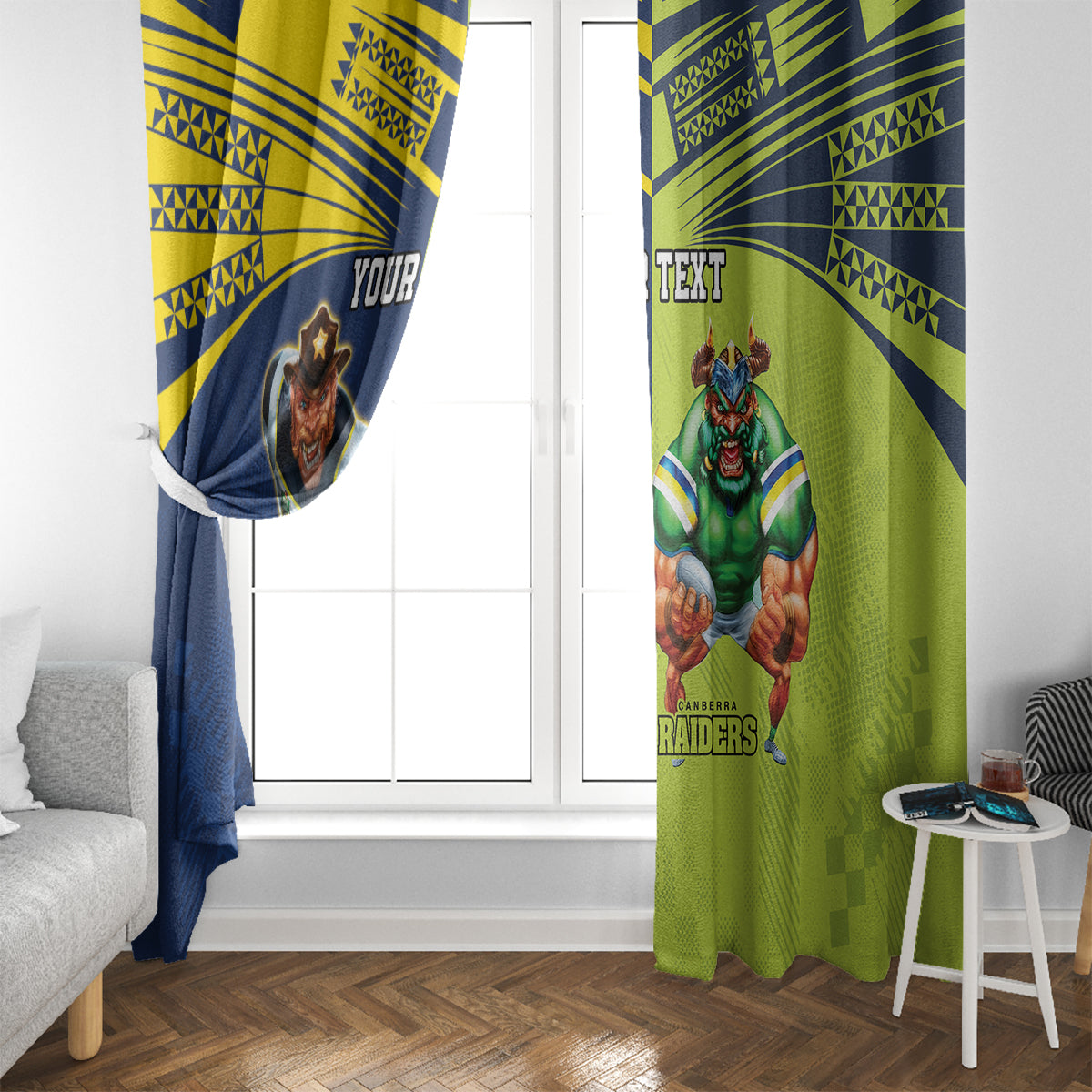 Custom Raiders and Cowboys Window Curtain Together Sporty Style