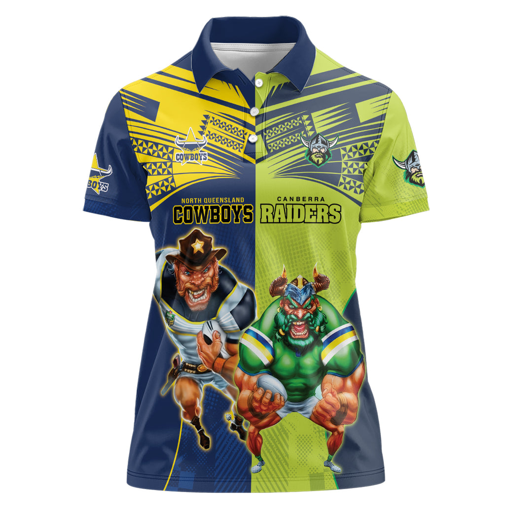 Custom Raiders and Cowboys Women Polo Shirt Together Sporty Style