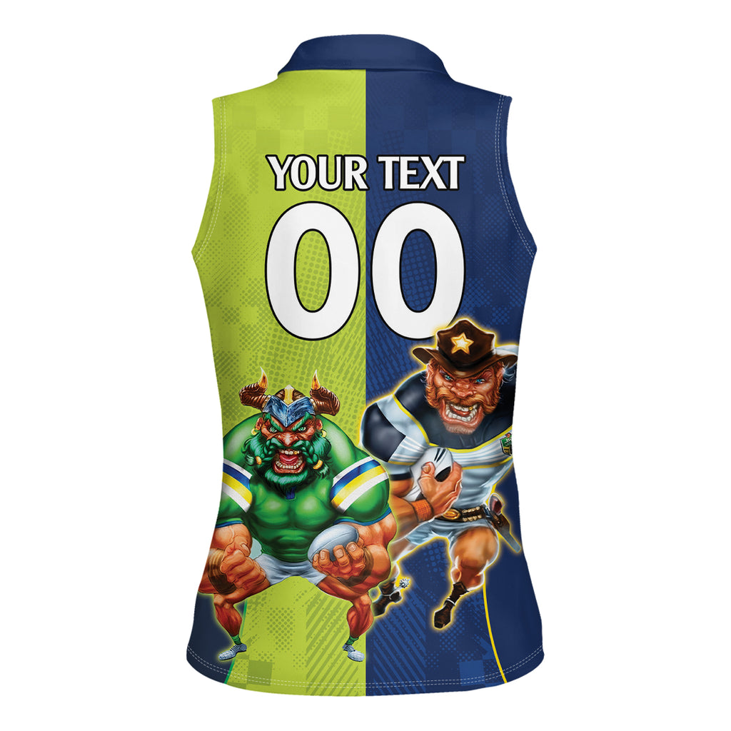Custom Raiders and Cowboys Women Sleeveless Polo Shirt Together Sporty Style
