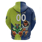 Custom Raiders and Cowboys Zip Hoodie Together Sporty Style