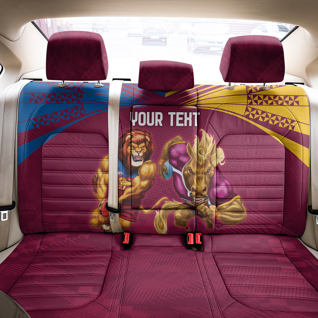 Custom Brisbane Broncos and Lions Back Car Seat Cover Together Sporty Style