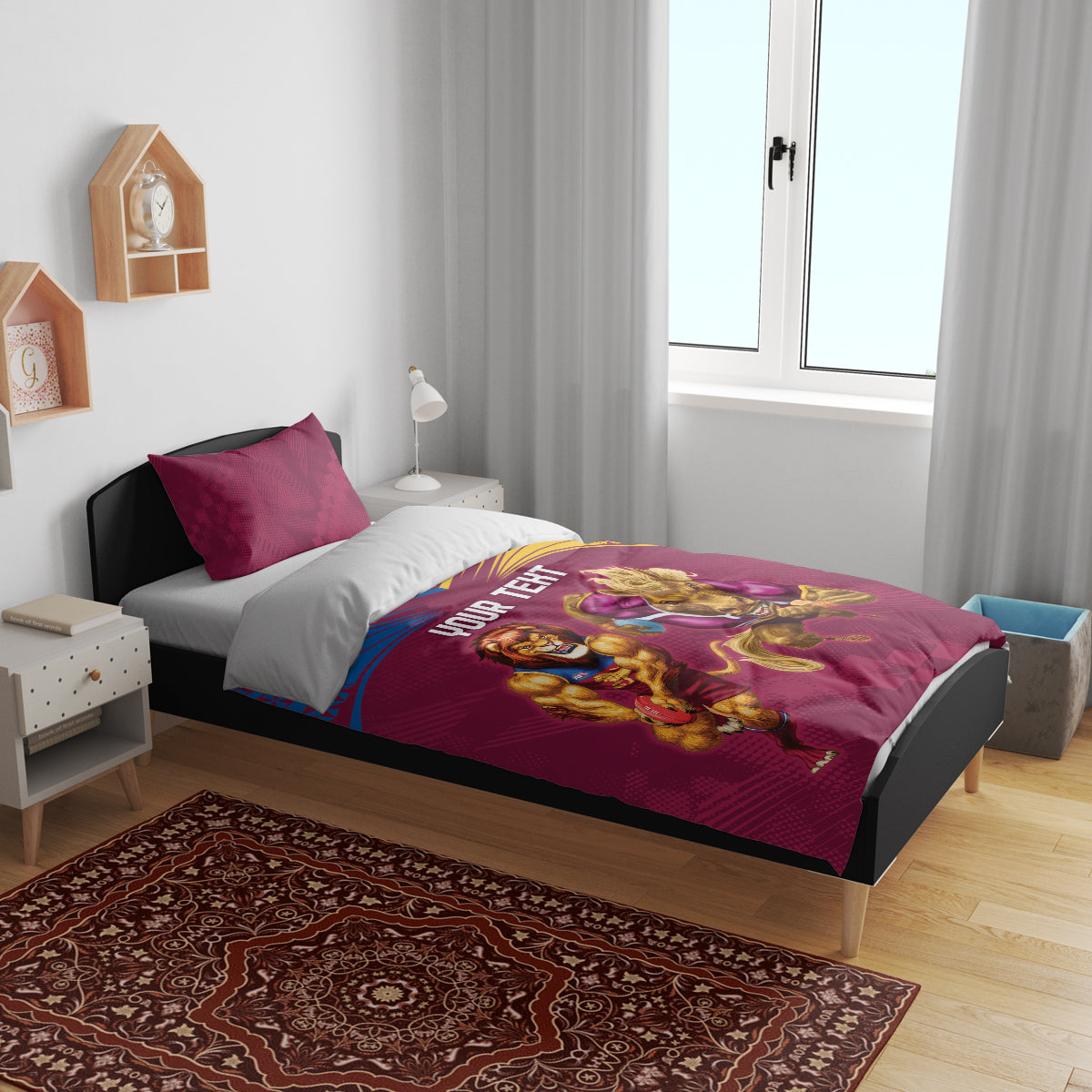 Custom Brisbane Broncos and Lions Bedding Set Together Sporty Style