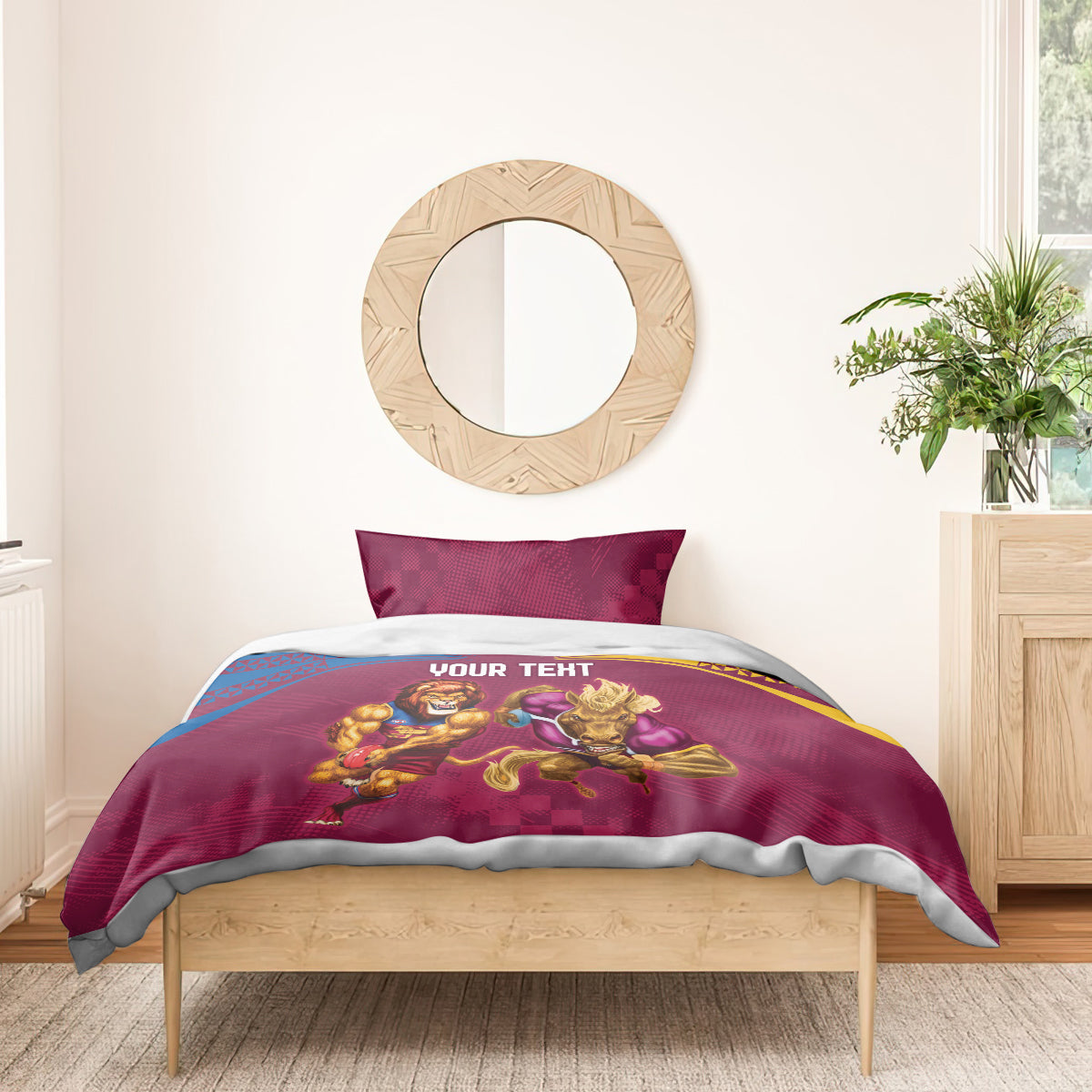 Custom Brisbane Broncos and Lions Bedding Set Together Sporty Style