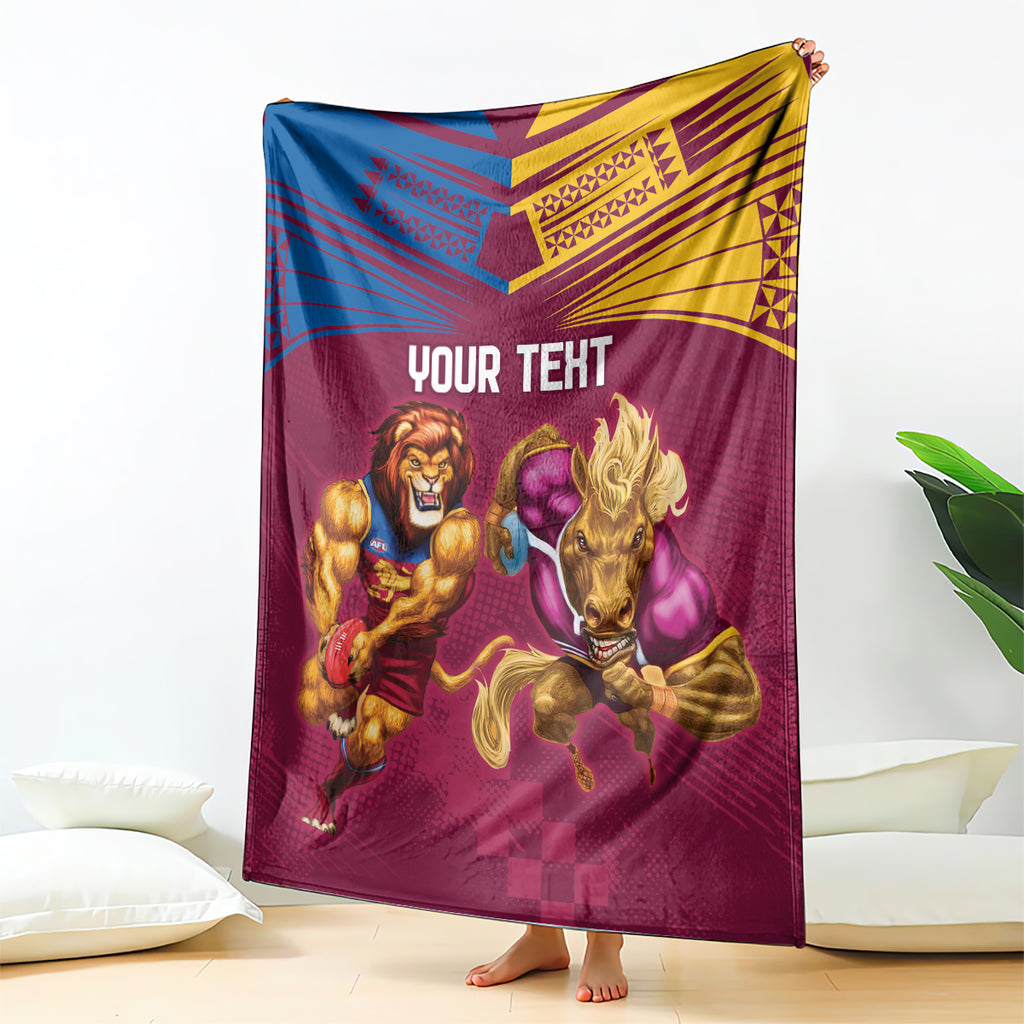 Custom Brisbane Broncos and Lions Blanket Together Sporty Style