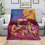 Custom Brisbane Broncos and Lions Blanket Together Sporty Style