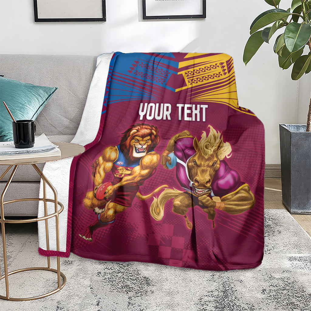 Custom Brisbane Broncos and Lions Blanket Together Sporty Style