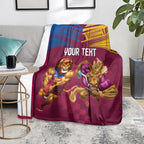 Custom Brisbane Broncos and Lions Blanket Together Sporty Style