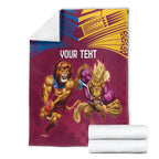 Custom Brisbane Broncos and Lions Blanket Together Sporty Style