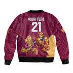 Custom Brisbane Broncos and Lions Bomber Jacket Together Sporty Style
