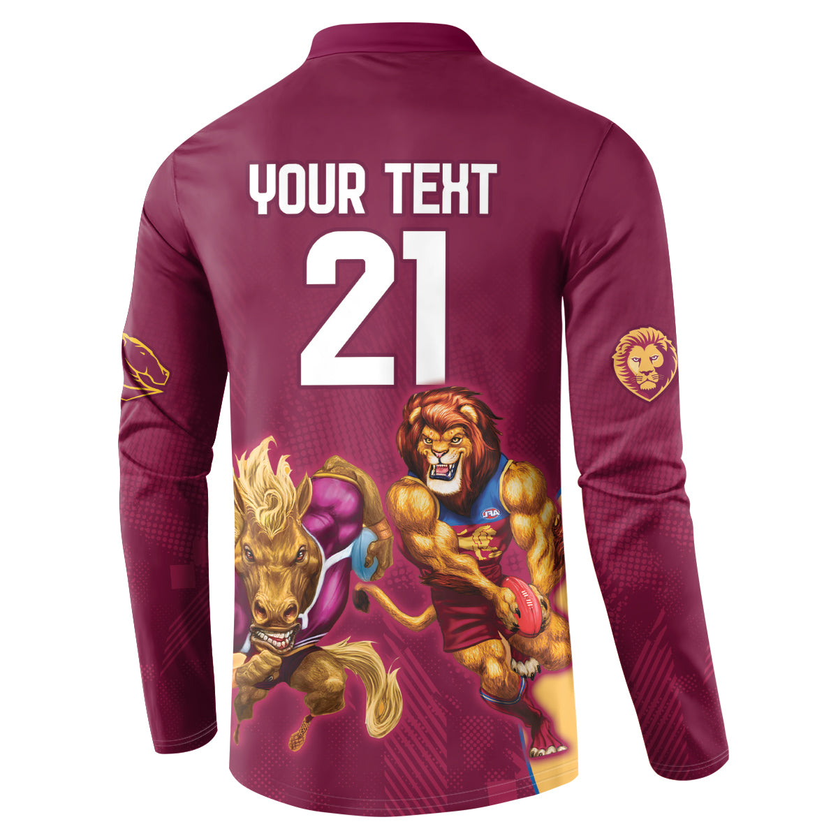 Custom Brisbane Broncos and Lions Button Sweatshirt Together Sporty Style