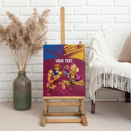 Custom Brisbane Broncos and Lions Canvas Wall Art Together Sporty Style